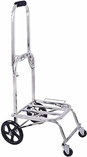 Hand Truck Pull Truck Trolley Folding Shopping Trailer Portable Stainless Steel Cart Save Time and Energy (Color : Silver)