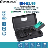 Palo EN-EL15 Camera Battery LCD Charger For Nikon 1V1 Z5 Z6 Z7 D700 D780 D800 D850 D7000 D7500
