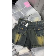 Jean SKIRT WITH BOX POCKET WITH SIDE ZIPPERS WITH PANTS INSIDE686