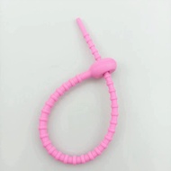 Raimondo Tas Aksesori Ikatan Kabel Kecebong Silikon Warna-warni DIY Gantungan Kunci Tali Kabel Data