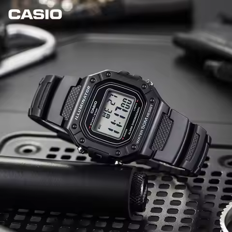 Casio W-218H-1A Men's Small Square Retro Digital Watch Waterproof Sport Wristwatch Quartz Alarm Cloc