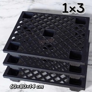 (1x3) พาเลทพลาสติก รับน้ำหนักได้ถึง 100 KG ขนาด 60*80*14 cm พาเลท แพ็ค3ชิ้น