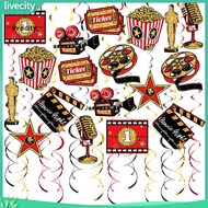 livecity|  Movie Theme Party Decorations Cinematic Elements Party Decor 48 Pcs Movie Night Hanging S