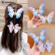 TIMEKEY Butterfly Pearl Hair Clip Women Moving Wings Hair Accessories Girls Gradient Color Dreamlike
