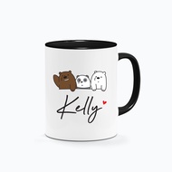 [Personalised Name] CUSTOM TEXT CUSTOM NAMES Printed Mug in We Bare Bears Design