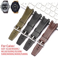 สายหนังเหมาะสำหรับ Casio G-Shock GST-S110/W100C/W110/S100G/S210B/S300/W300G/W300/S300G อะไหล่สำหรับผู้ชายสายนาฬิกาข้อมือ