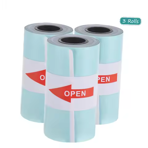 3 Rolls Sticker Paper Roll Direct Thermal Paper with Self-adhesive 57*30mm(2.17*1.18in) for PeriPage