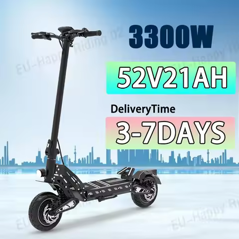 DT10 E-Scooter 3300W Motor 52V21AH Battery Double Suspension Scooter Electric 10-Inch Tire EABS &Dou