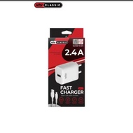 Why 2.4A Charger Set Head + USB type C/micro Cable