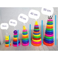 READY STOCK  Plastic Baby Kids Stacking Stack Up Educational Toy Rainbow Ring Tower duck tower