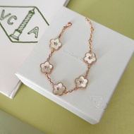 Van Cleef & Arpels Bracelet Delicate Bangle Hollow Monogram Letter Logo Titanium Steel Waterproof No