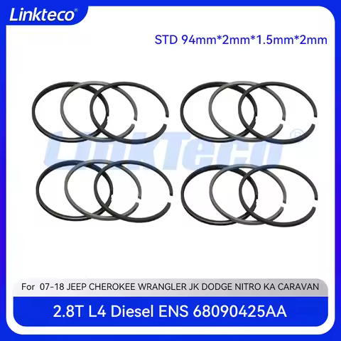 Engine Piston Ring Set Fit 2.8 T L L4 Diesel ENS For 07-18 JEEP WRANGLER CHEROKEE CHRYSLER VOYAGER D