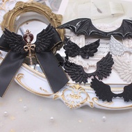 Fabric Wings PU Leather Gold Pink Black White diy Bar Chip Tie Pain Bag Handmade Hair Accessories De