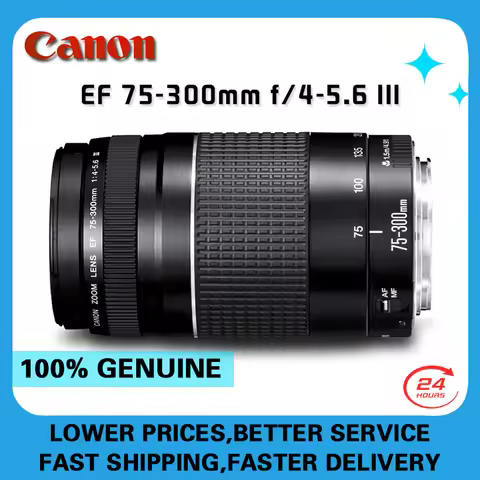 Canon EF 75-300mm f/4-5.6 III Telephoto Zoom Lens for Canon SLR Cameras 100D 200D 750D 760D 77D 1200