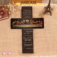 JANELAXE932JN Christians Cross Sign, Inspirational 12 x 8 Inch Cross Wall Decor, Vintage Wooden 2D W