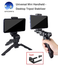 Universal Mini Handheld Desktop Tripod Stabilizer with 360 Degree Rotation Phone Clip Holder for GoPro SJCam YI and mobile phone Universal Mini Desktop ขาตั้งกล้องพร้อมการหมุน360 องศาโทรศัพท์ตัวหนีบสำหรับGoPro Hero 12/11/10/9/8/7/6/5/4/3