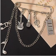 BLISS Chest Flower Pins, High-end Alloy Multi-Functional Music Symbol Brooches, Elegant Adjustable C