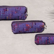 手工編織筆袋/收納包/筆盒/化妝包/餐具袋/餐具包-紗麗線紫心地瓜