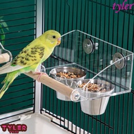 TYLER Cage Mounted Bird Feeder, Acrylic Large Capacity Bird Food Dispenser, Bird Supplies Detachable