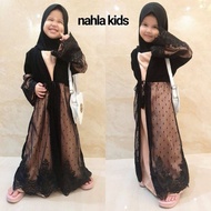 Abaya Turkey Hitam Gamis Dress Maxi Arab Saudi Bordir Dubai Nahla