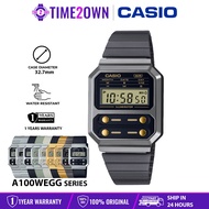 CASIO A100WE A100WEG A100WEGG A100WEL Digital Watch Stainless Steel Band Water Resistant LED Light