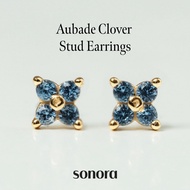 Sonora Aubade Clover Stud Earrings, Rhapsody Collection, 18K Gold Plated 925 Sterling Silver