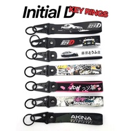 Initial D JDM Keychain Lanyard key strap tow Sides Thermoprint Car Motorcycle Keyring Accessories