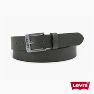 Levis 男款 真皮皮帶 / 精工Logo鐫刻釦頭 深綠 人氣新品