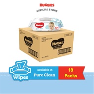 Huggies Baby Wipes Pure Clean Wet Tissue (64's x 3 Packs x 6)