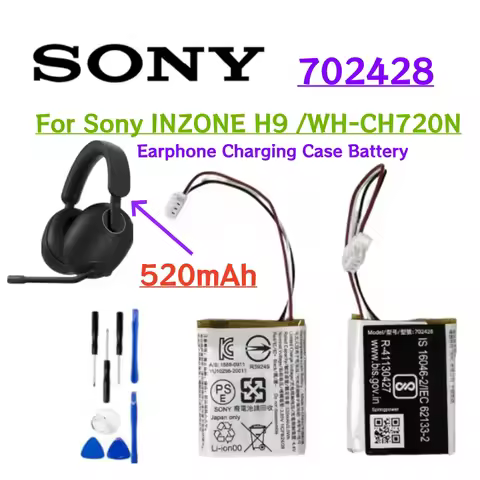 Original 520mAh Battery LP702428 702428 For Sony INZONE H9 /WH-CH720N Earphone Charging Case Battery
