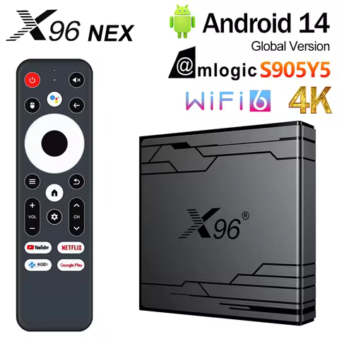 Original X96 NEX Android 14 Smart TV Box Amlogic S905Y5 4GB 32GB HDR10+ 4K WIFI6 BT5.X Media Player 