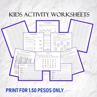 KIDS ACTIVITY WORKSHEETS - alphabet, number, tracing, cvc, sight words, counting (kinder/nursery)