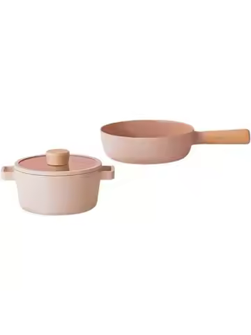 Neoflam Fika Kitchen 3-Piece Petit Cookware Set Nonstick Ceramic Coating Wok Pot with Lid Induction 