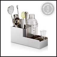 Khay inox đựng dụng cụ pha chế cocktail (bartender tools)
