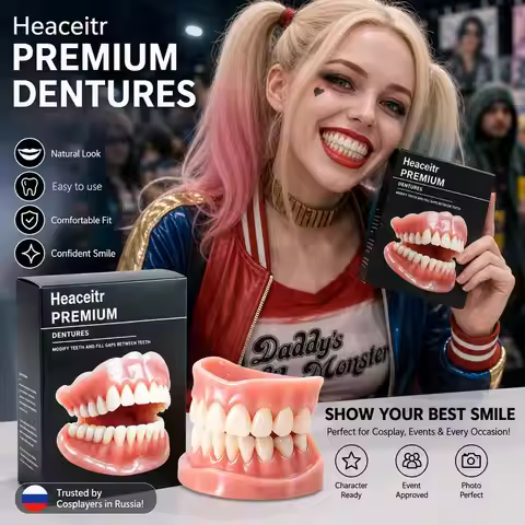 Custom Fit Dentures – Boil to Shape, Fits All Arch Sizes, Reliable for Daily Meal Drink, Slim & Comf