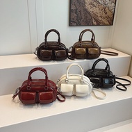 2025 Y2K New Luxury Shoulder Bag Korean Style Bowling Bag Niche Design Underarm Baguette Bag PU High
