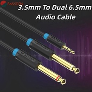 PASSION 3.5mm To Dual 6.5mm Audio Cable, Y Splitte 2 in 1 3.5mm To 6.5mm Audio Splitter Cable, Durab