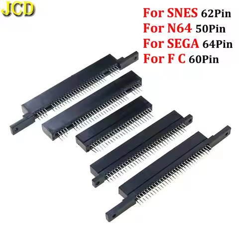JCD 1PCS 64Pin 60Pin 62 Pin Card Slot For SFC SNES SNES FC Console 50 Pin Connector Game Cartridge S