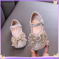 Spring Autumn Girl Princess Shoes Rhinestone Bow Tie Kids Leather Shoe Fashion Causal Sequins Childr