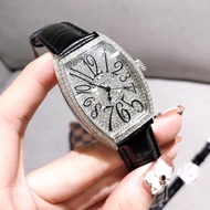 (Franck muller) Đồng hồ Franck muller nữ full đá dây da cao cấp - Frank muller geneve MinhDucWatch