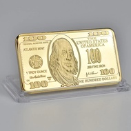 [ลดกระหน่ำ] สหรัฐอเมริกา100ดอลลาร์ทองแท่ง24K แท่งโลหะอเมริกันเหรียญทองบาร์ USD