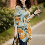 Esolo ZANZEA เสื้อฮาวายฮิปปี้ลำลองเสื้อเชิ้ตลายดอกไม้แขนยาวสไตล์เกาหลีของผู้หญิง #11