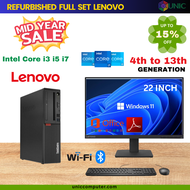 Lenovo ThinkCentre PC Set Intel Core i3/i5/i7 6th Generation PC Only or Full Set Refurbished SSD 256