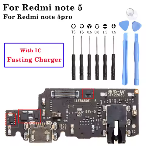 USB Charging Port With ic For Xiaomi Redmi Note 5 Pro Dock Charger Connector Fasting Charger Mother 