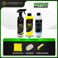 【CP CAR Detailer】Wash + Coating+ Tyre Coating COMBO SET Nano Car Shampoo + Quick Coating + Tyre Coat