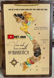 Bản Đo 34 Tỉnh Thành Việt Nam Địa Lý VN KT 40 × 60cm