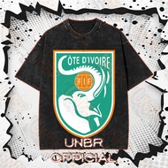 UNBR 2026 World Cup Ivory Coast Football Washed Cotton T-shirt Style