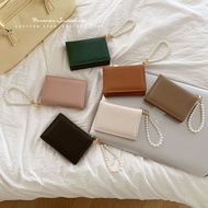 Litchi Grain PU Women's Short Wallet Business Card Storage Book Soft Leather Card Holder Portable Ha