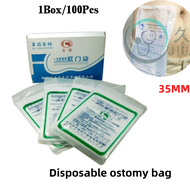 100Pcs/box One-time Use Drainable Colostomy Bag Pouch Ostomy Stoma 35mm Cut Size