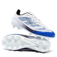 White Blue High-Top Football Boots Long Spike AG Control Type Training Shoes Youth Adult Wear-Resist